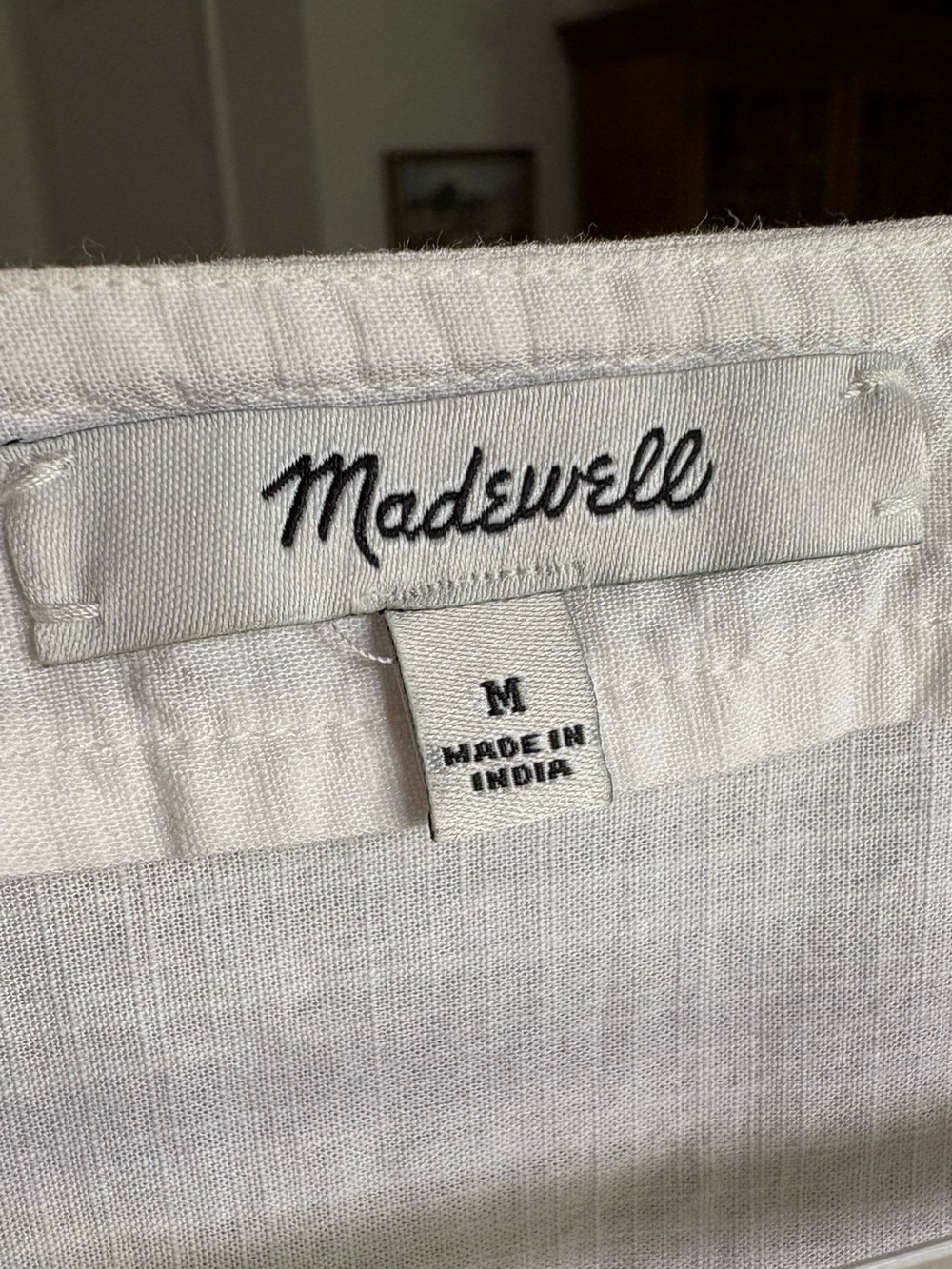 Madewell Boho Popover Top - with Embroidered Sleeves in Antique Cream M - Picture 3 of 8